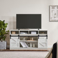 White Wood TV Stand with Adjustable Shelves T869