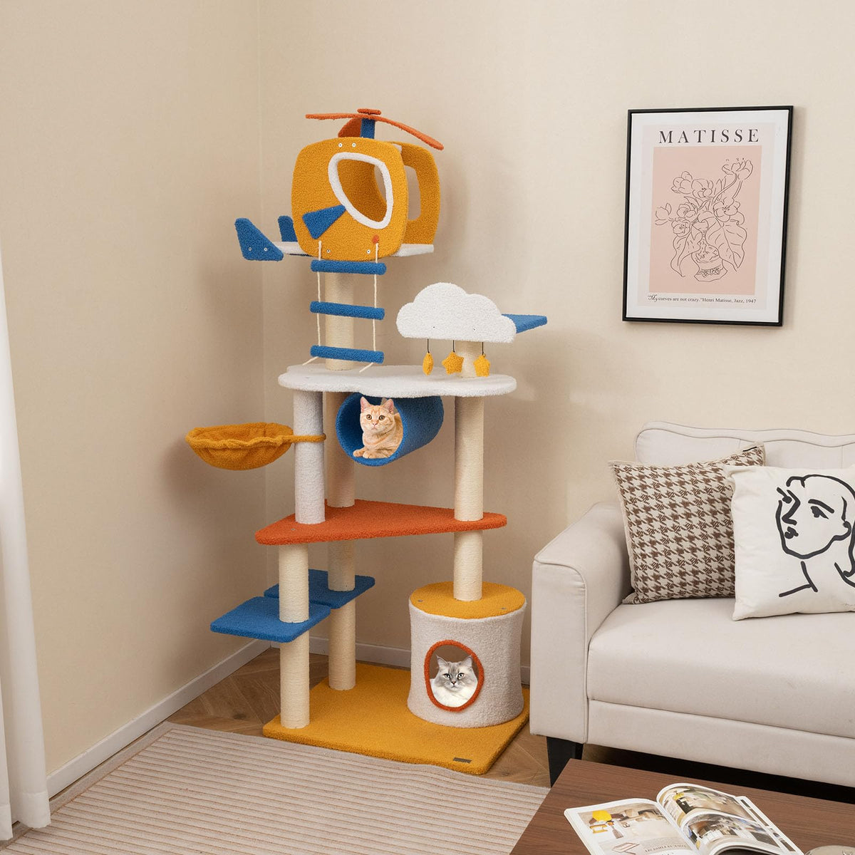 70 inch Multi-Level Cat Tree Tower with Scratching Posts G35187
