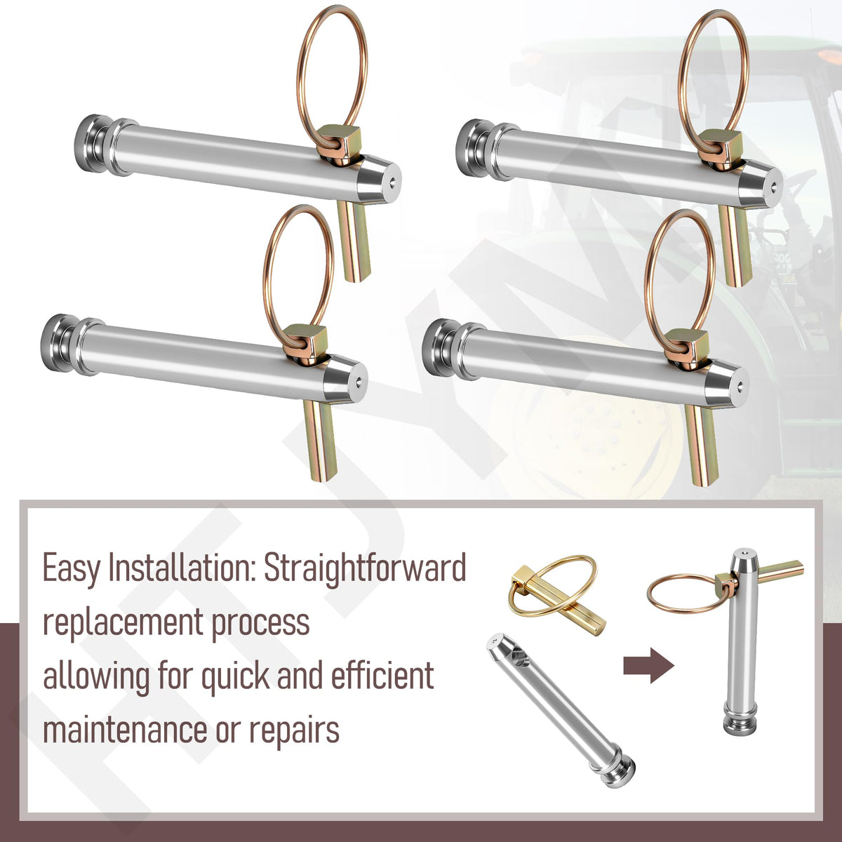 Cat 1 Top Link Pin Hitch Accessories, 4 Pack, 5-1/2, 3/4" Z643142