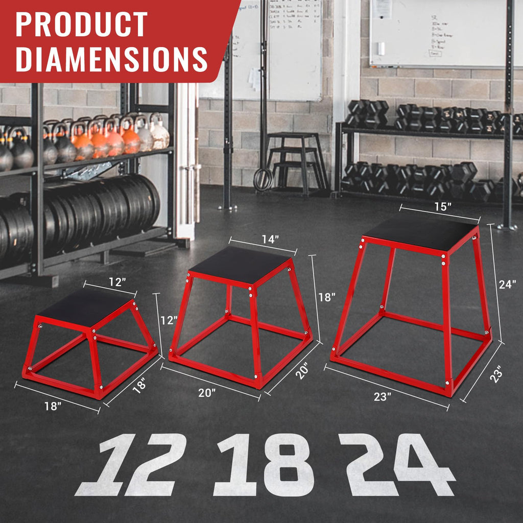 Steel Jump Box Set with Non-Slip Rubber Pad R4781