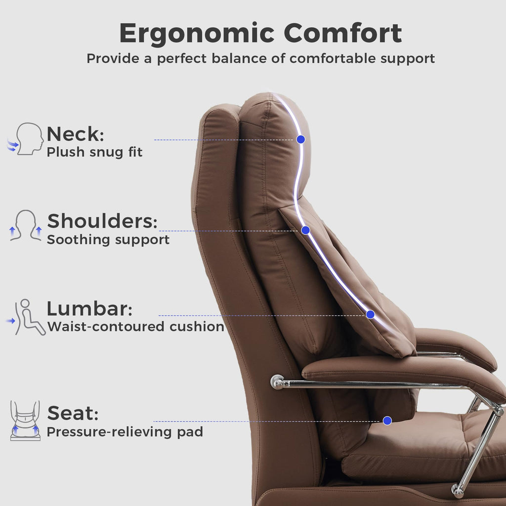 Brown PU Leather Recliner Chair with Footrest 400LBS X181