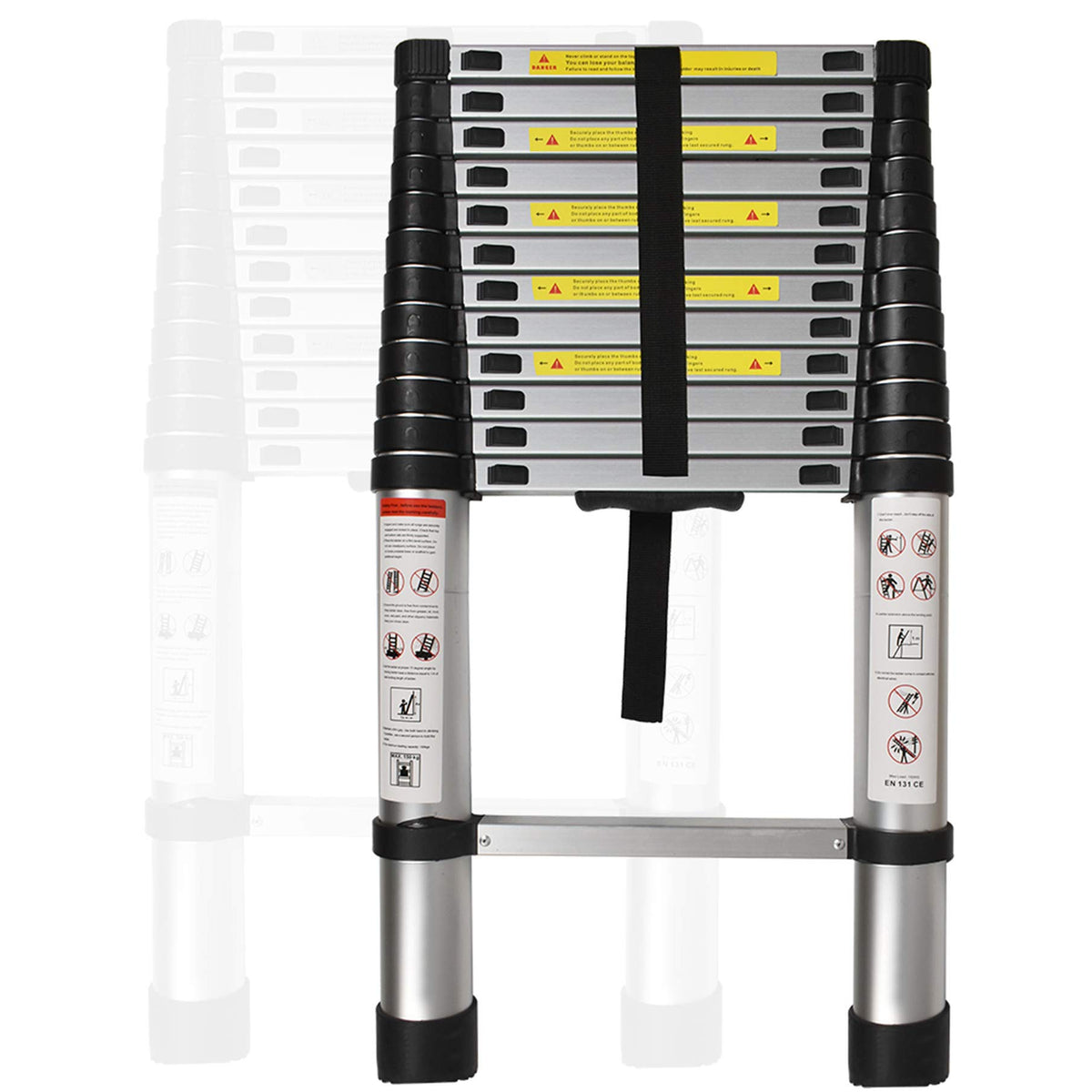 Aluminum Telescopic Extension Ladder 330 lbs Capacity 14.5FT B9503