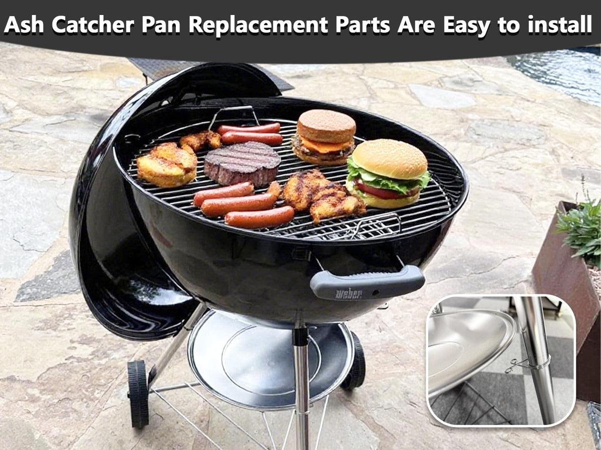 Silver Ash Catcher Pan for 22-inch Kettle Charcoal Grills C6442