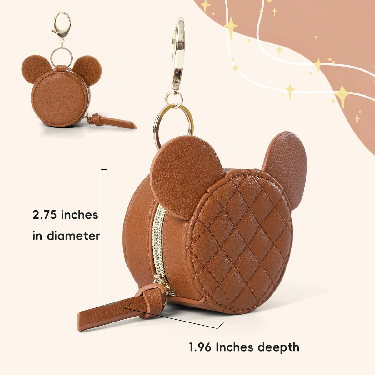 Leather Diaper Bag Backpack with Pacifier Case F69896