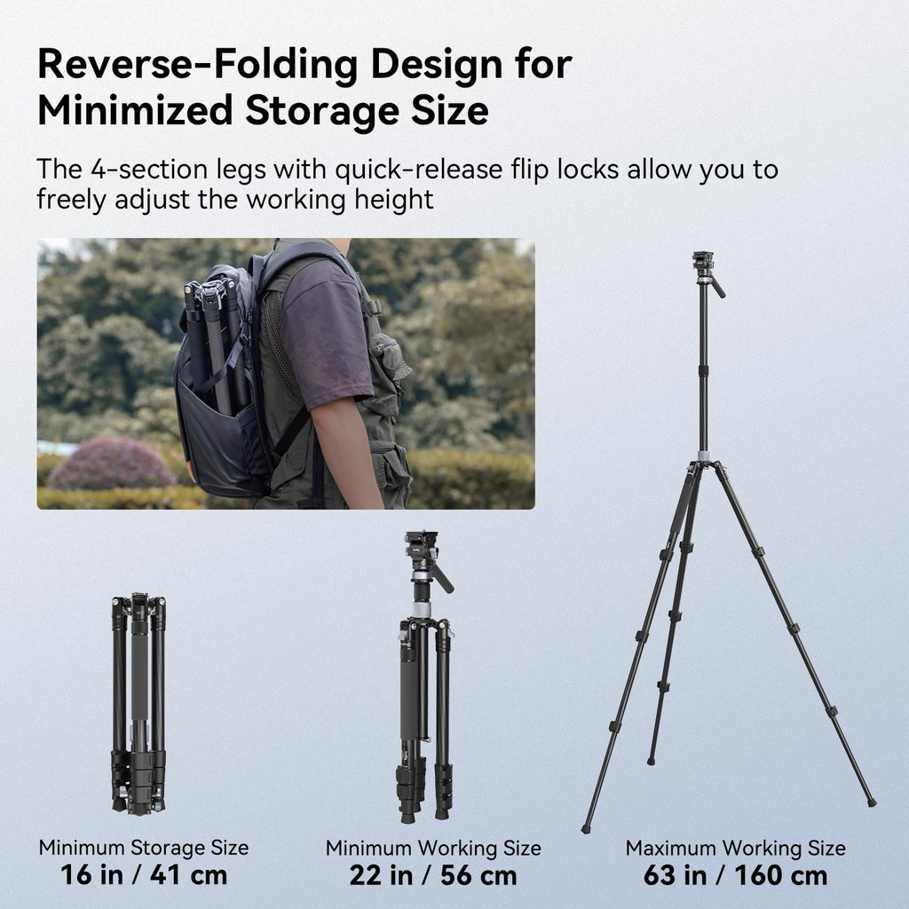 Carbon Fiber Video Travel Tripod Y20508