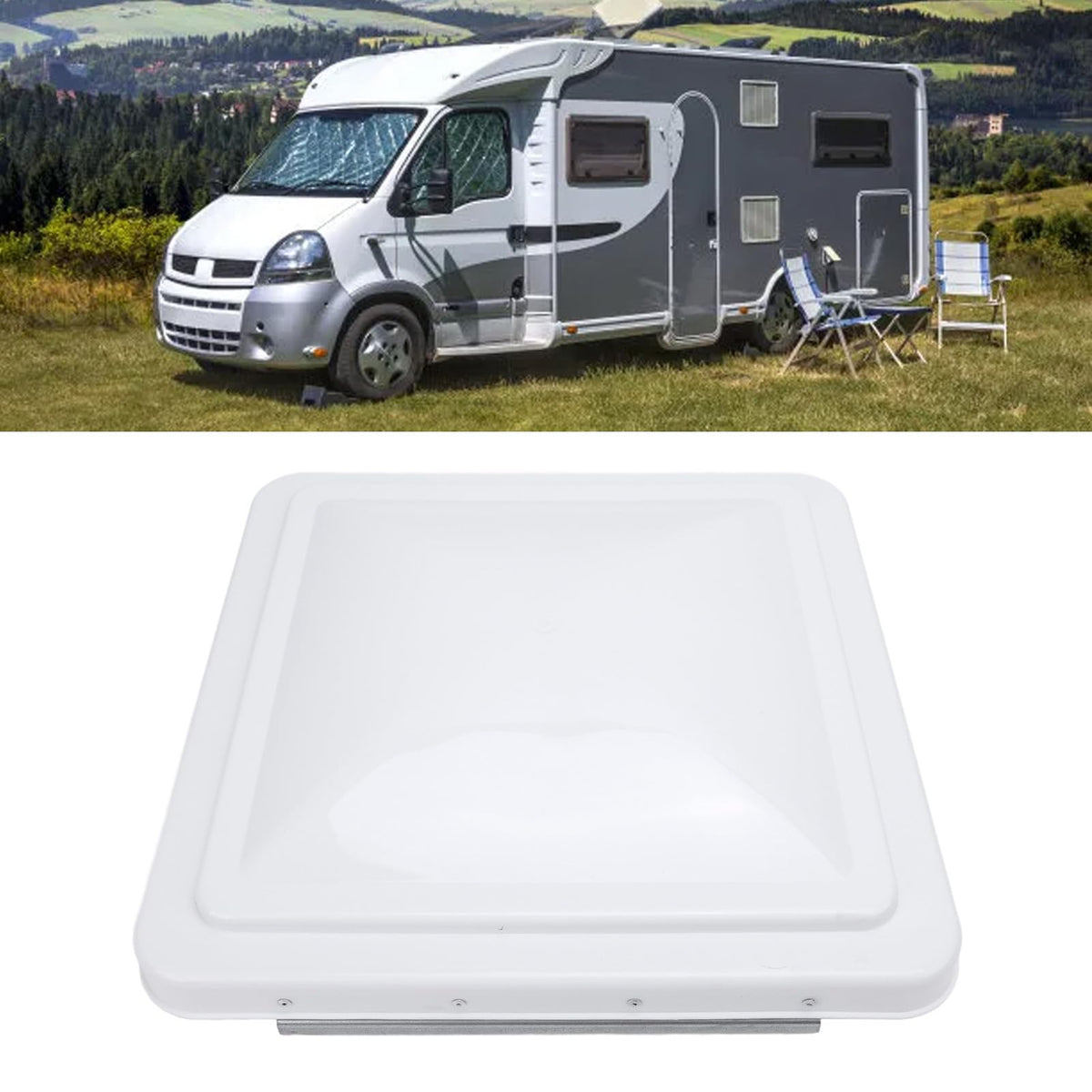 White 14in RV Roof Vent Cover B5490