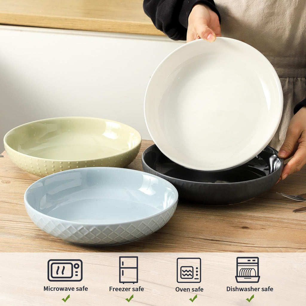 9.1'' 42 OZ Ceramic Pasta Bowls Set of 4 A77961