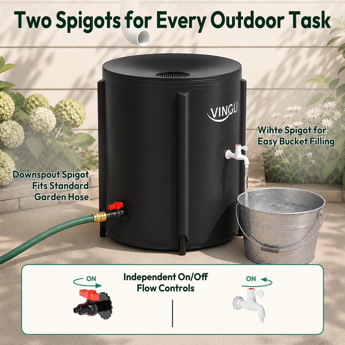 Collapsible 50 Gallon Rain Barrel E684077