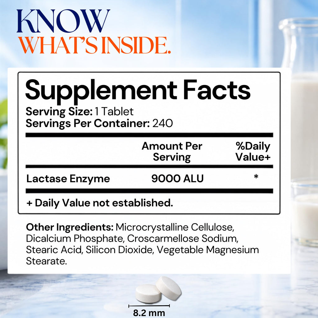 Lactase Enzyme 9000 FCC 240 Tablets A474