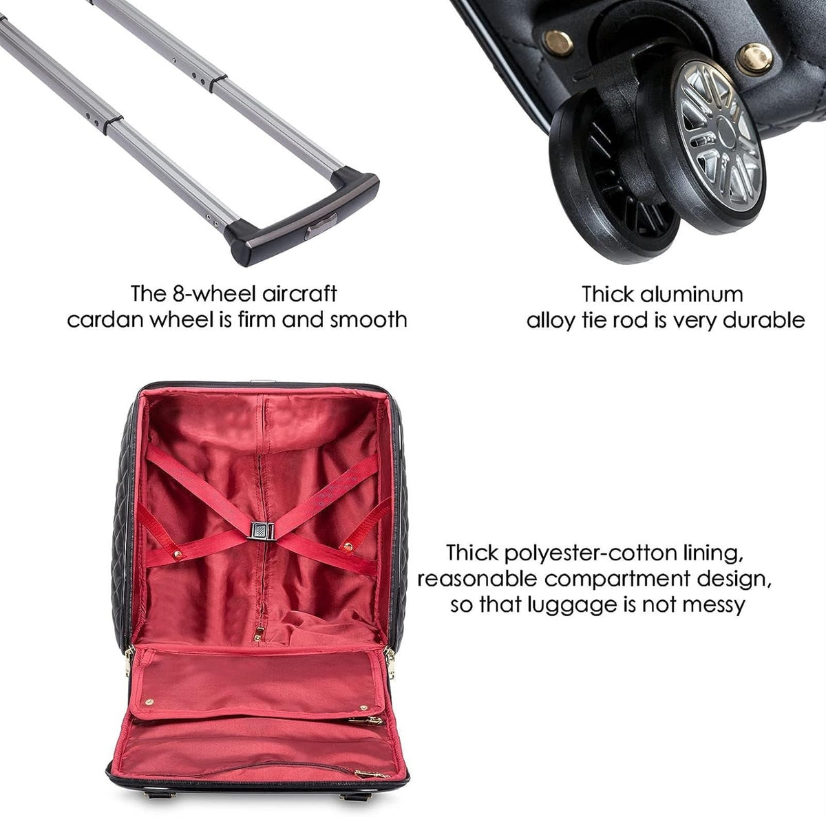 Black 18inch Softside Spinner Wheel Underseat Carry On Suitcase M40984