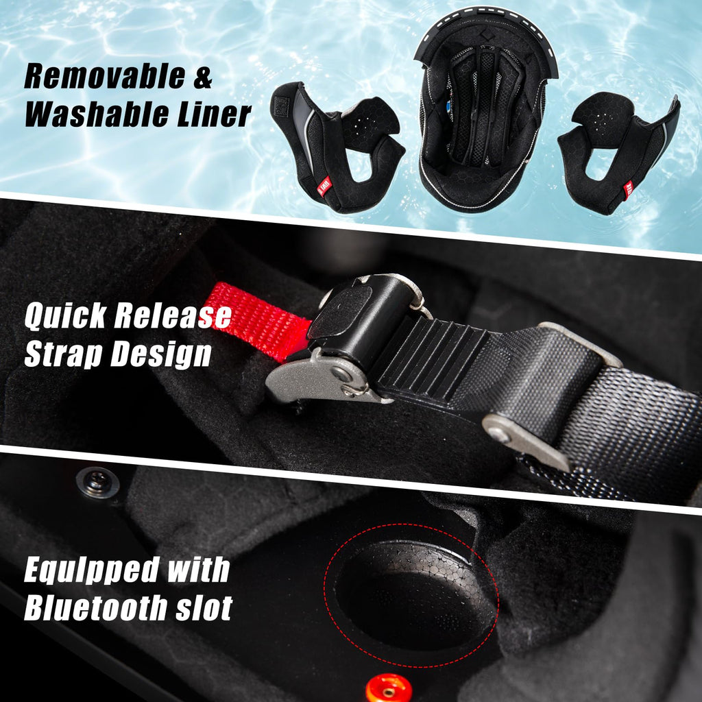 Modular Motorcycle Helmet Dual Visor Flip Up Full Face Matte Black XXL D363