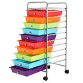 10 Drawer Multicolor Alloy Steel Storage Cart M89410