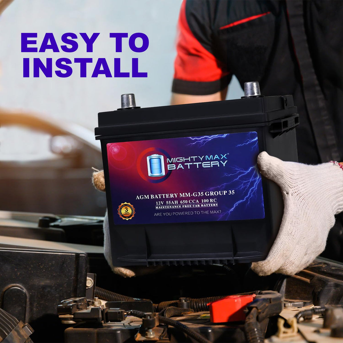 12V 55Ah AGM Replacement Battery V6121