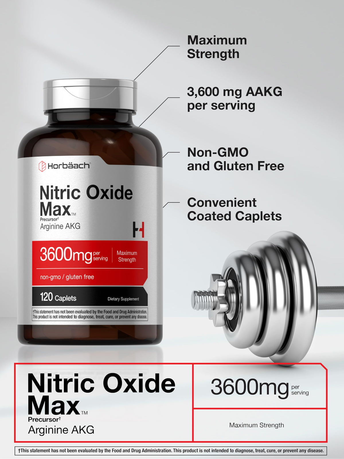 Nitric Oxide 3600mg 120 Caplets V17848
