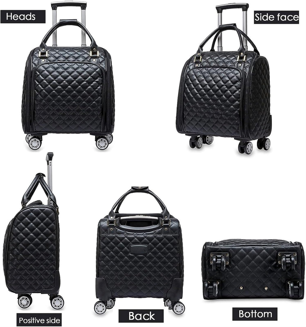 Black 18inch Softside Spinner Wheel Underseat Carry On Suitcase M40984