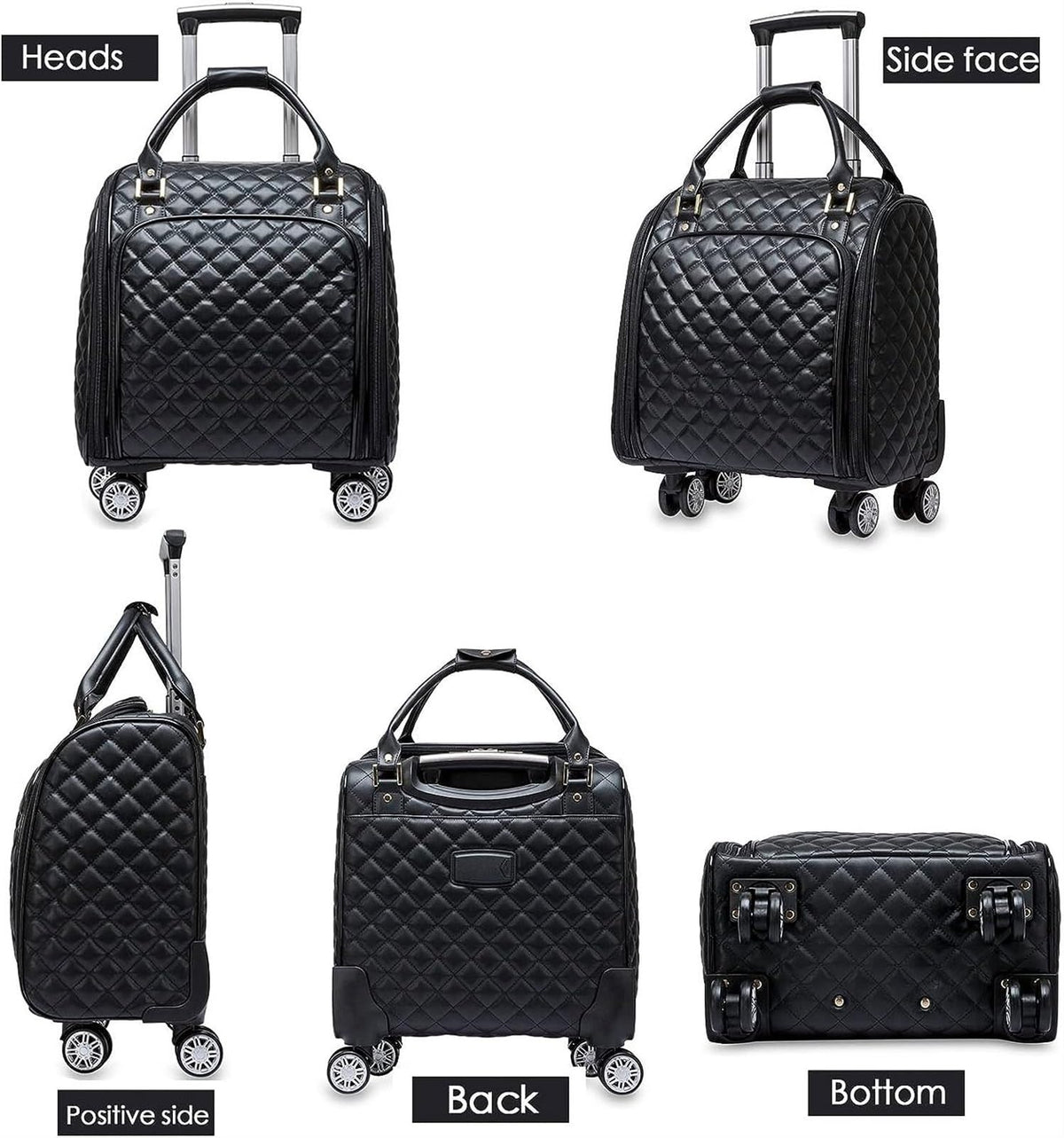 Black 18inch Softside Spinner Wheel Underseat Carry On Suitcase M40984