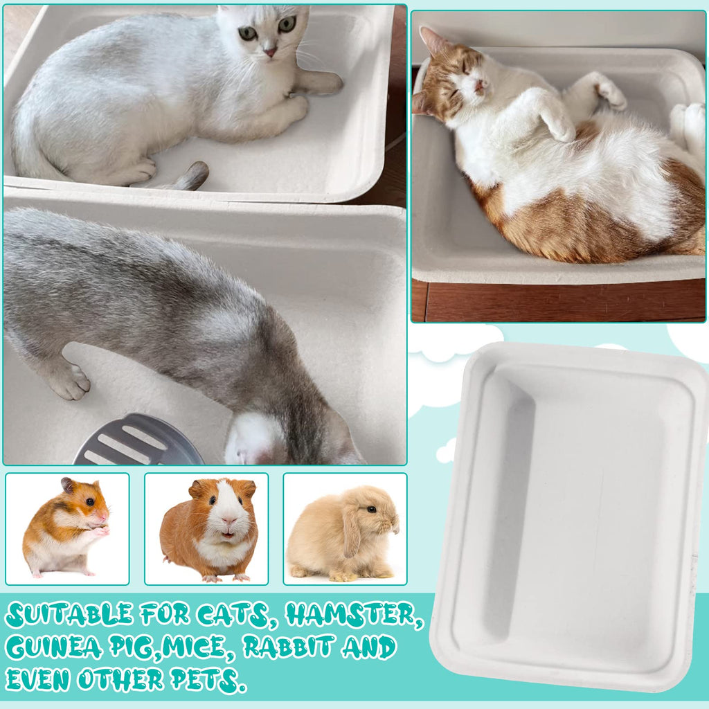 8 Pack Disposable Paper Cat Litter Boxes O184