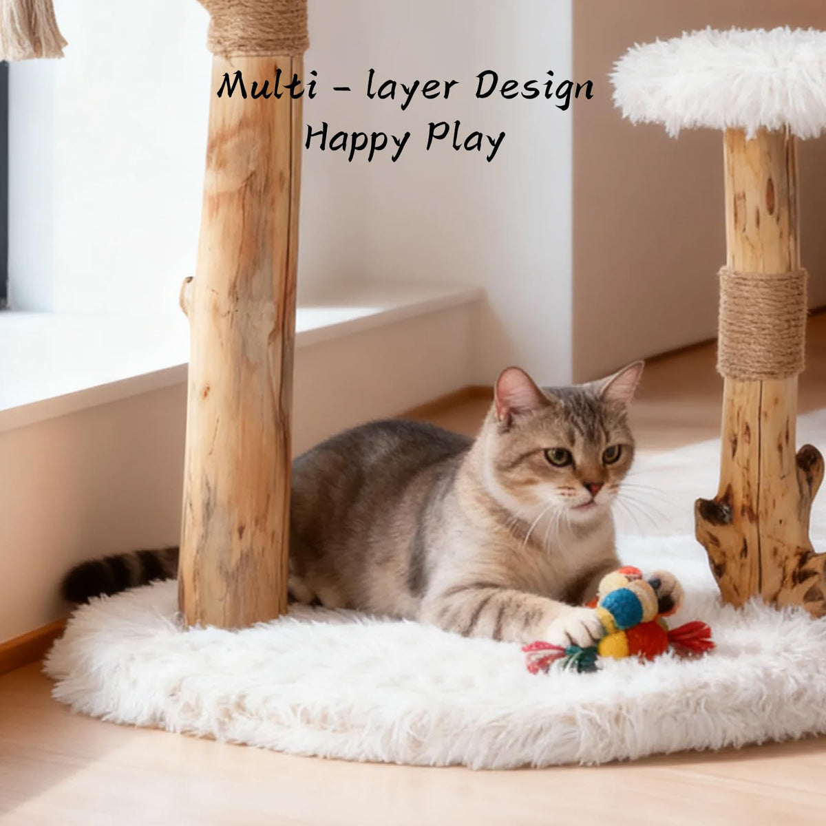 Modern Cat Tree Tower with Sisal Scratching Post V4021