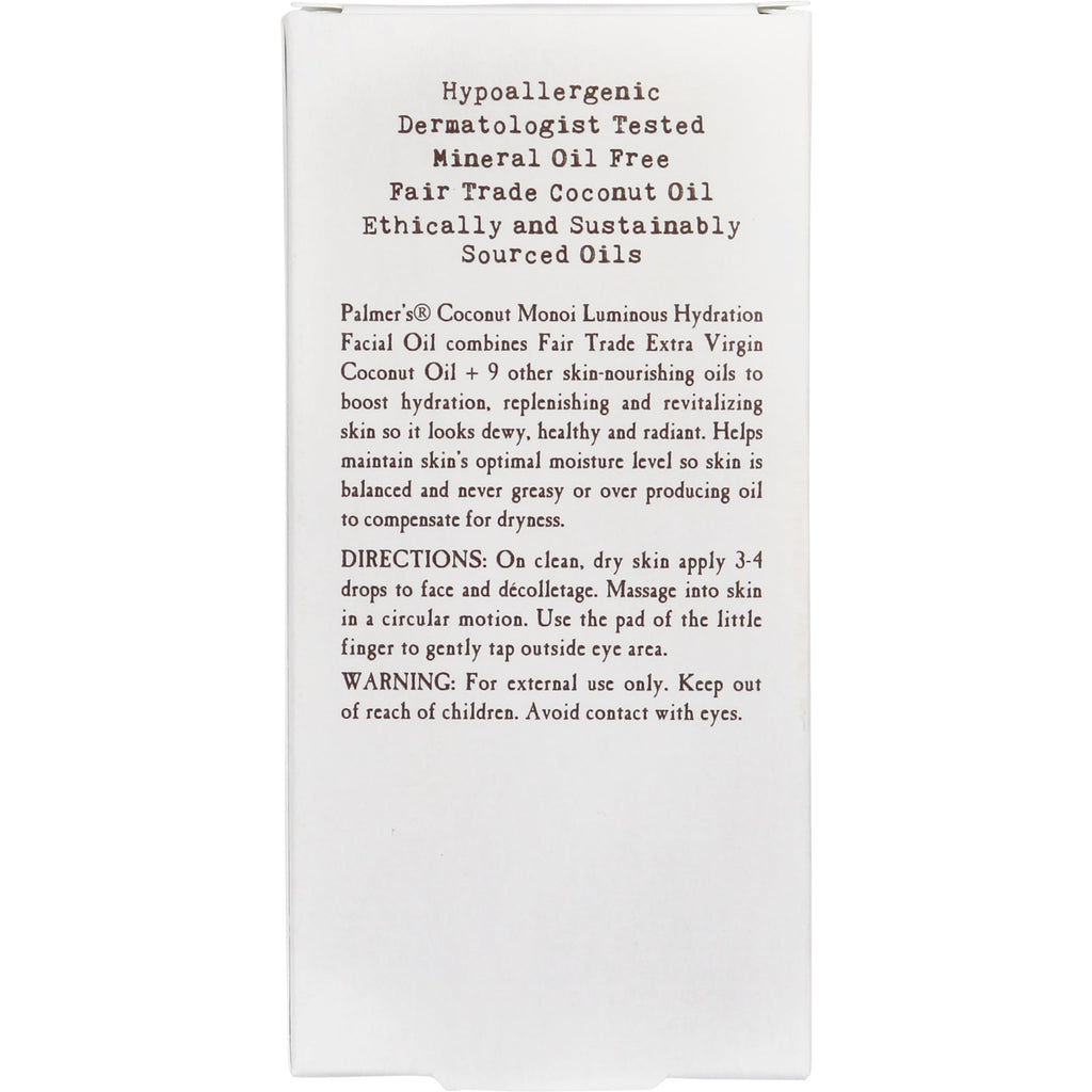 Hydrating Facial Oil with Coconut 1 Fl Oz U63528