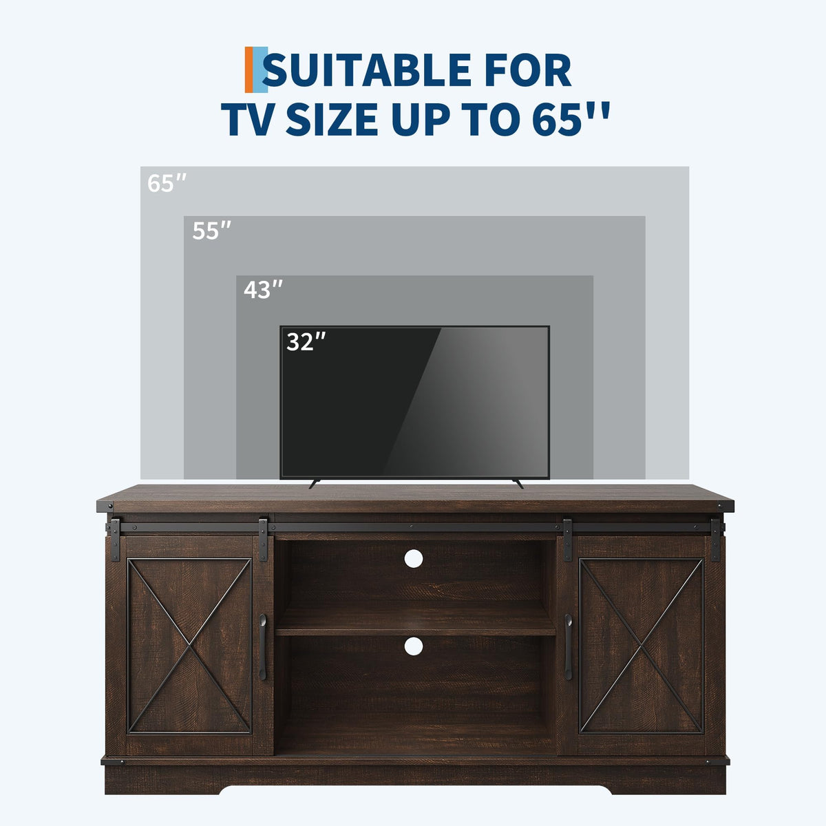 59" Brown Farmhouse TV Stand A244