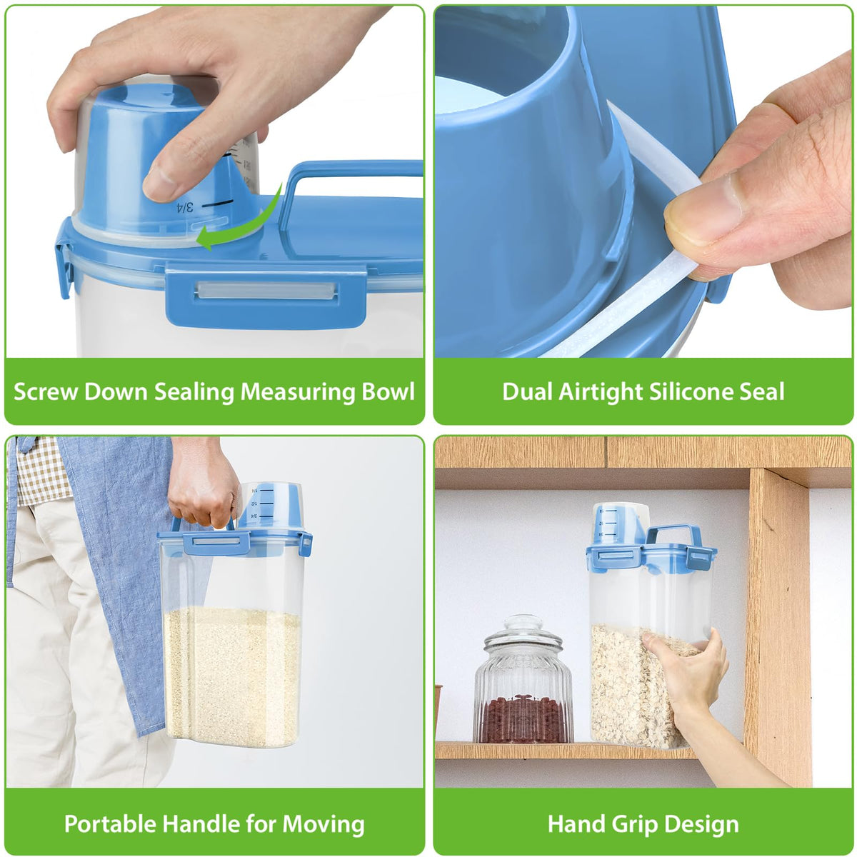Airtight Rice Storage Container with Measuring Cup A824