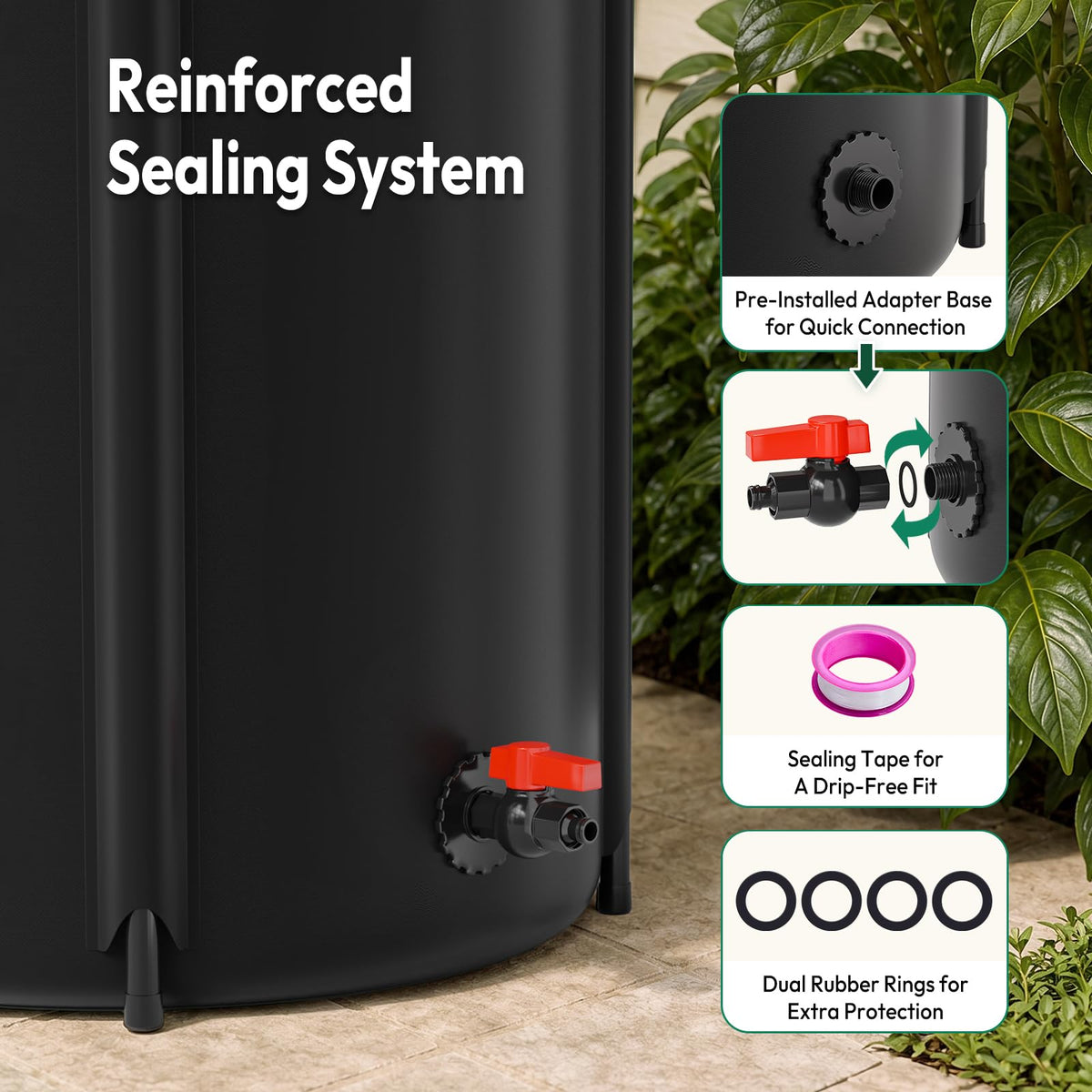 Collapsible 50 Gallon Rain Barrel E684077