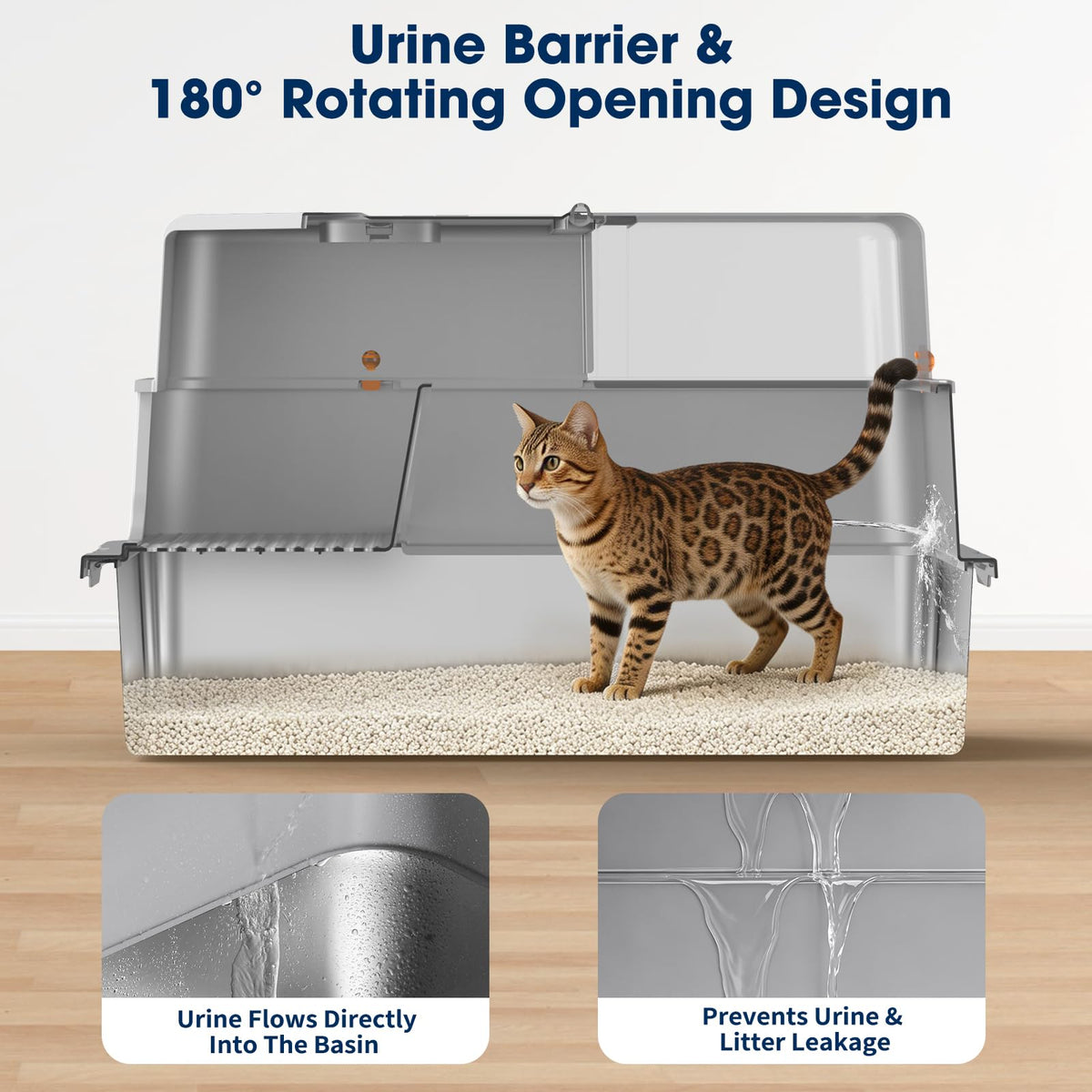 XXXL Stainless Steel Cat Litter Box with Lid X5210