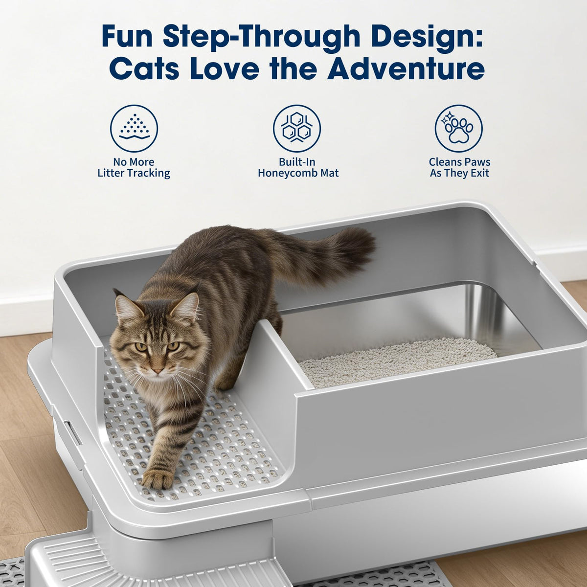 XXXL Stainless Steel Cat Litter Box with Lid X5210