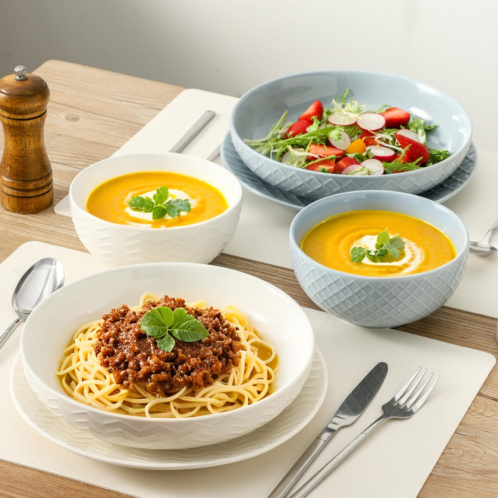 9.1'' 42 OZ Ceramic Pasta Bowls Set of 4 A77961