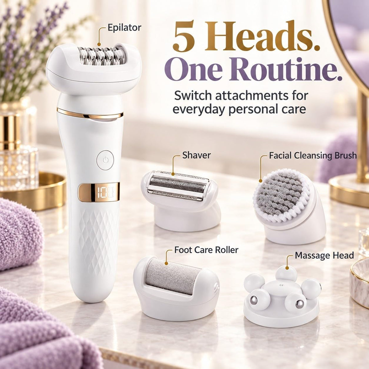 5-in-1 Electric Shaver IPX7 Waterproof Y7108