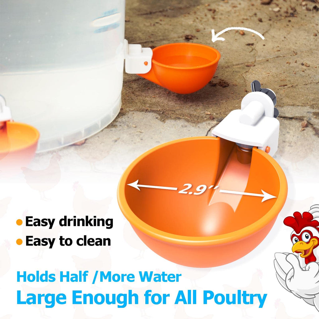 Large Automatic Chicken Waterer Cups with Inserts 5 Pack E8196
