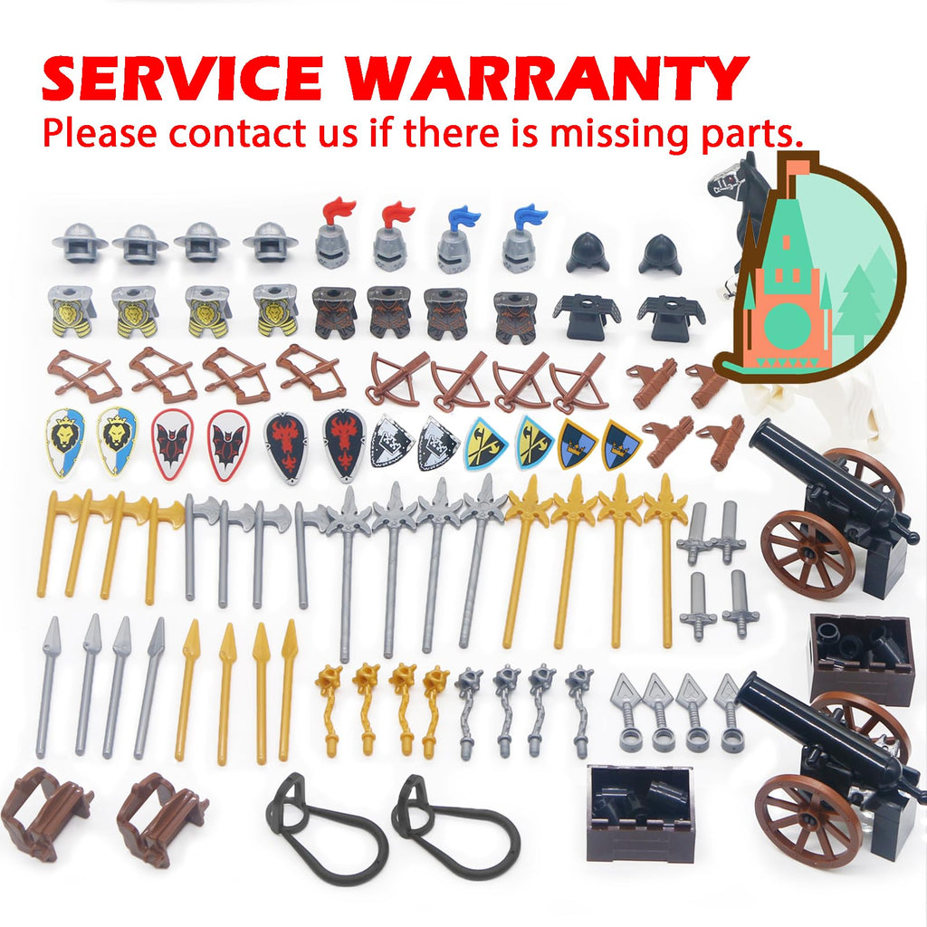 Building Block Medieval Weapon Armor Swords Helmet Horse V762