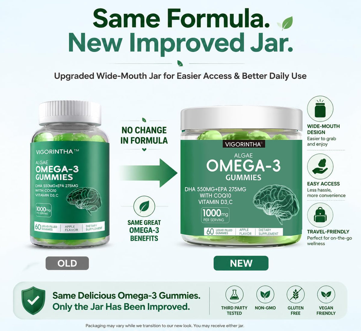 Vegan Omega-3 Algae Oil Softgels with DHA & EPA, 120 Softgels Q752896