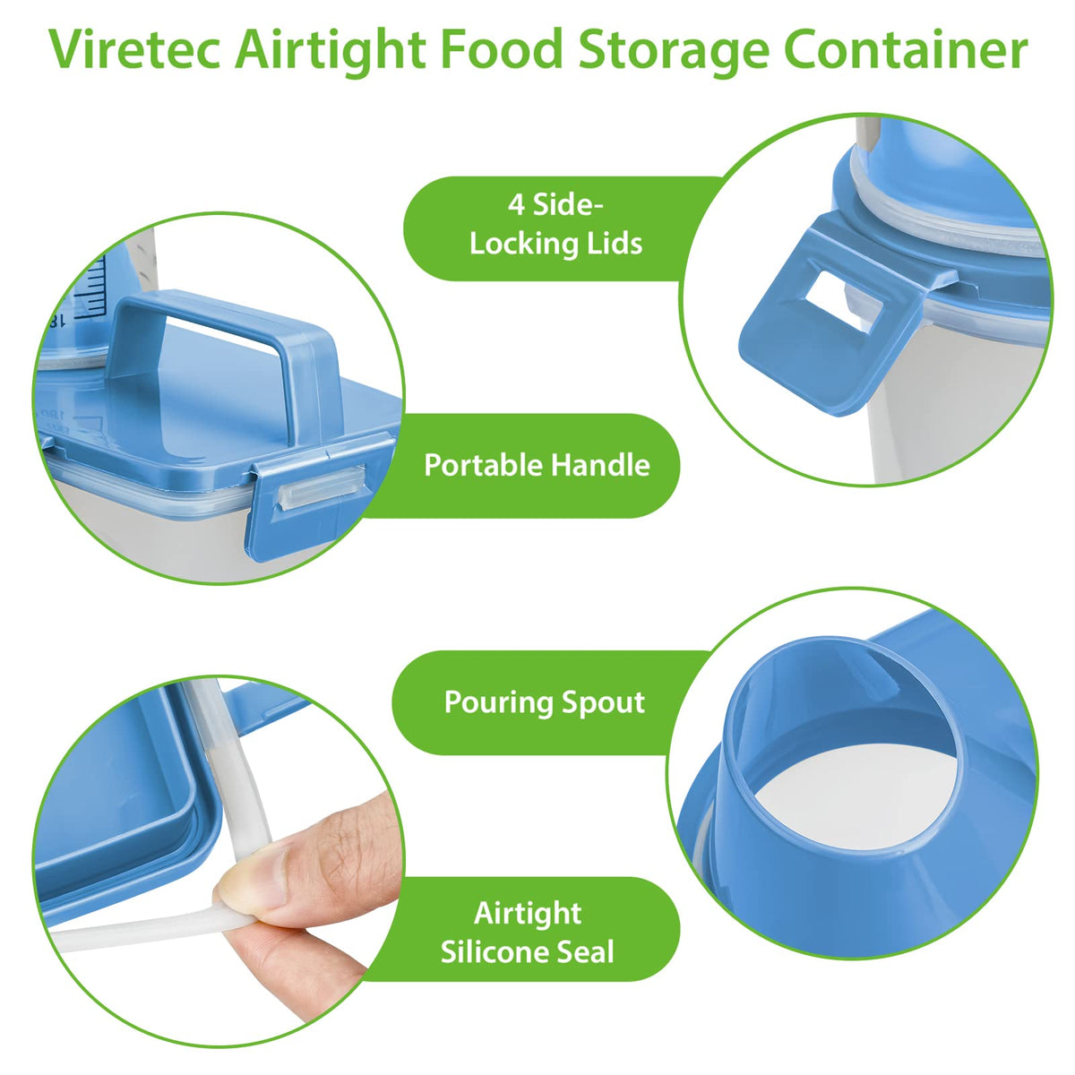 Airtight Rice Storage Container with Measuring Cup A824