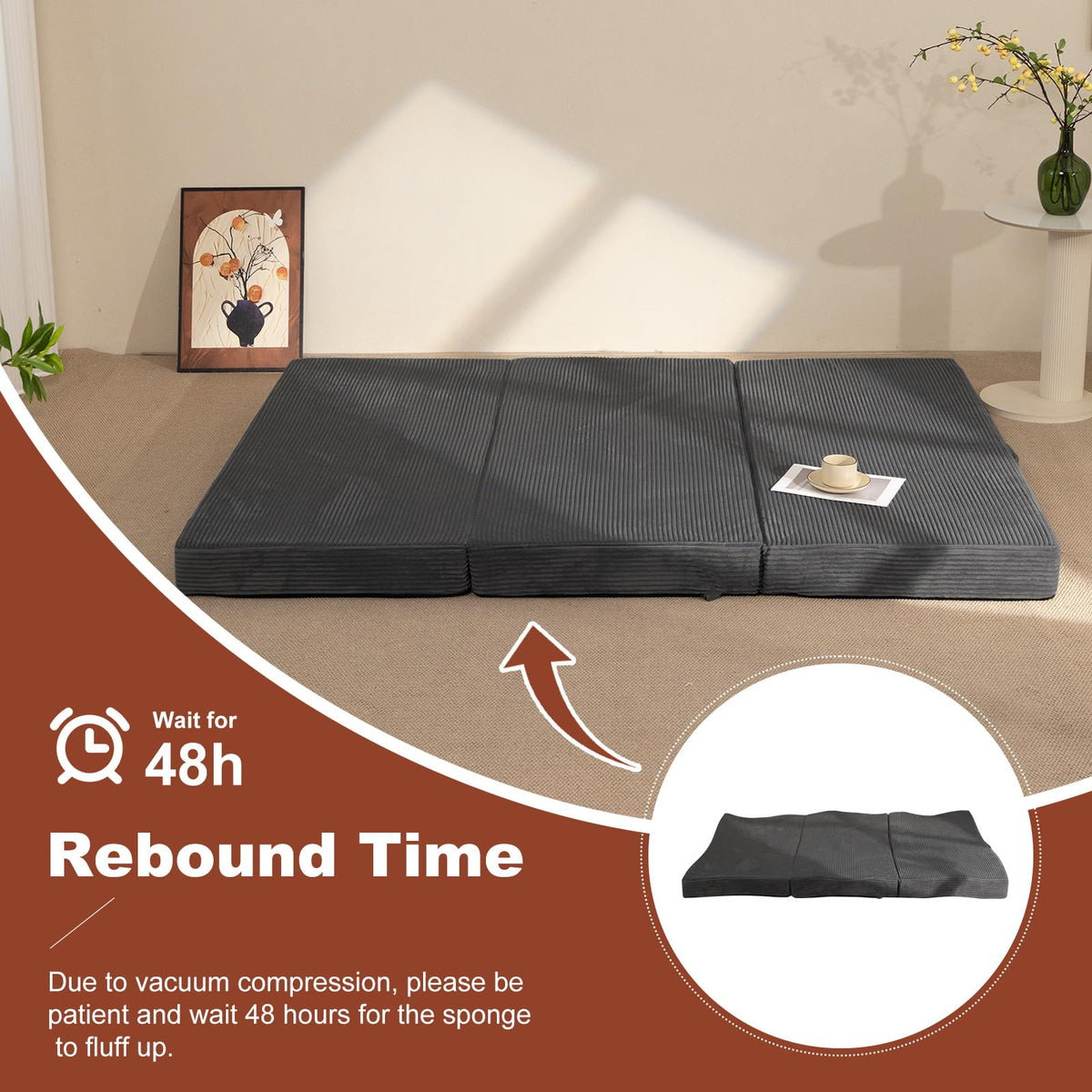 6-Inch Tri-Fold Foldable Mattress T5402