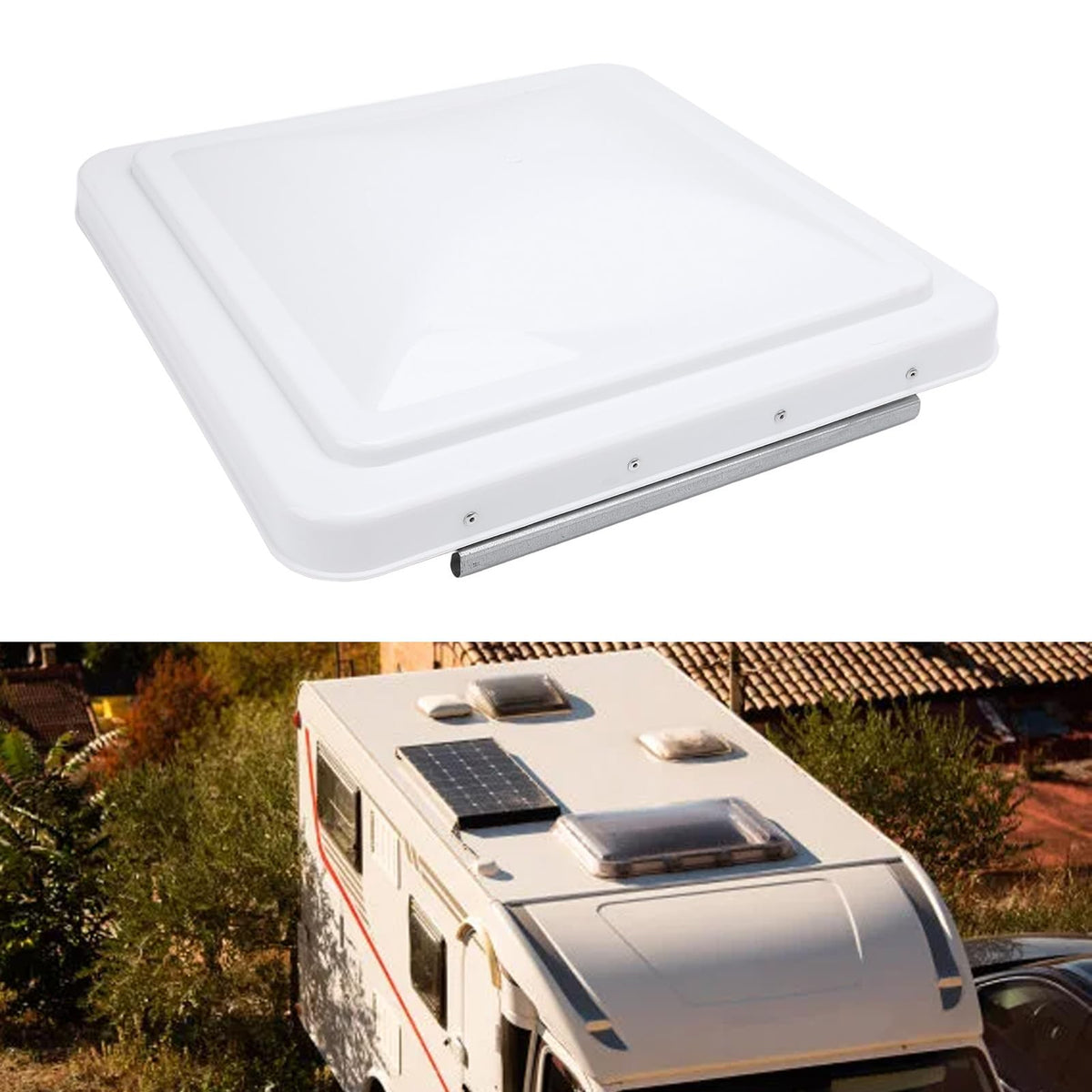 White 14in RV Roof Vent Cover B5490