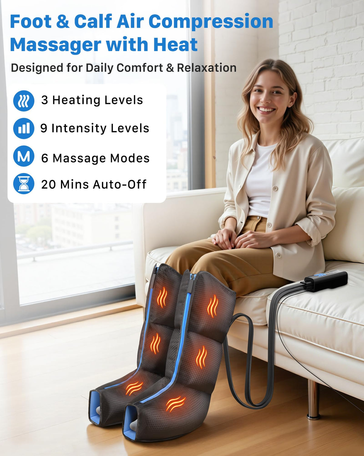 Air Compression Leg Massager with Heat F4920