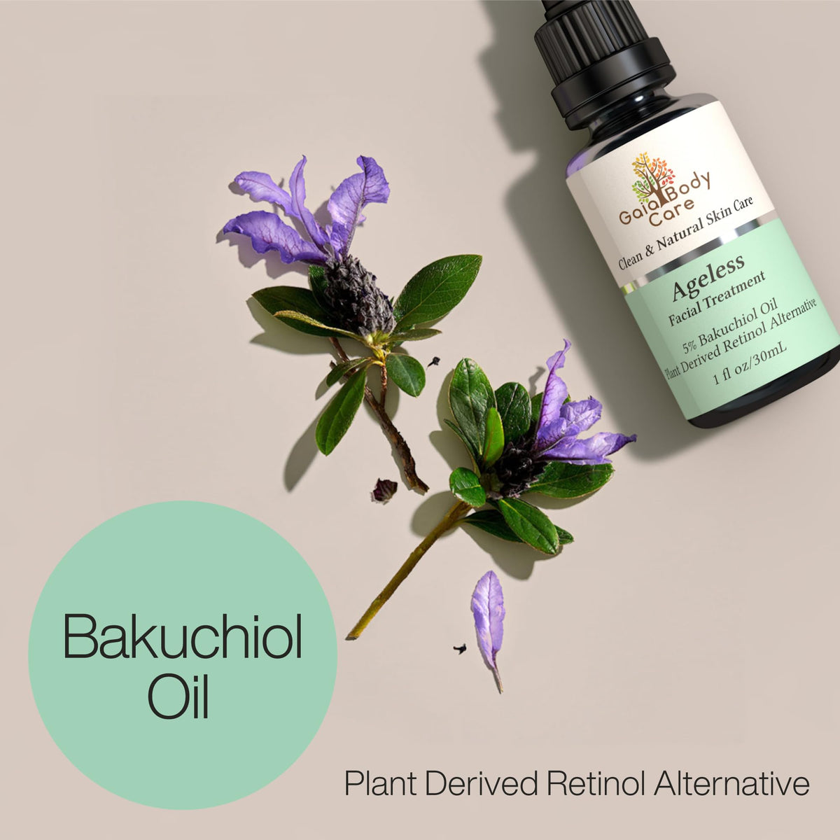 5% Bakuchiol Oil Organic Facial Oil 1oz Rose S2237