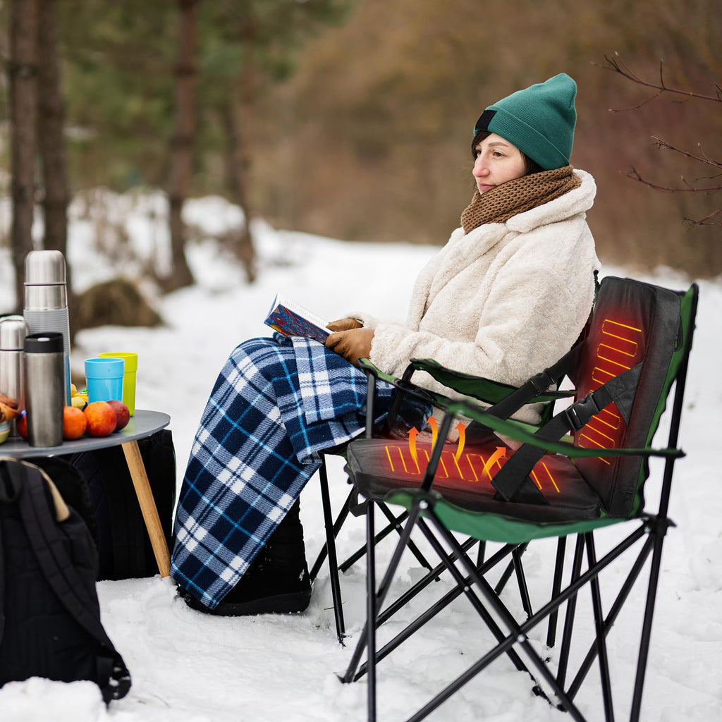 2 Pcs Portable Foldable Heated Seat Cushion USB Powered 3 Mode Adjustable Pad with Pocket V126