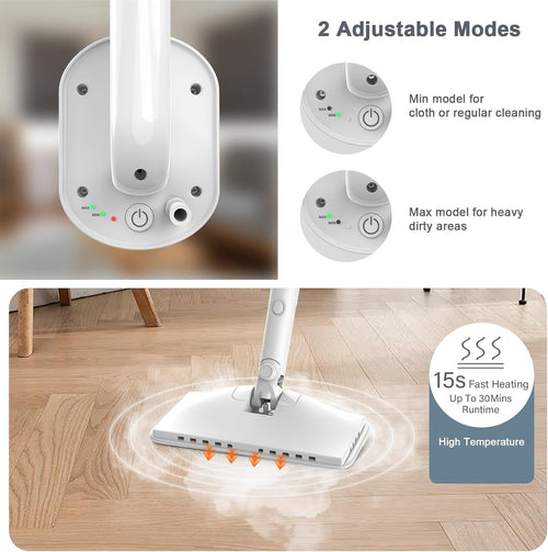 1200W 6-in-1 Steam Mop with 2 Modes, 400ML Removable Tank X21049