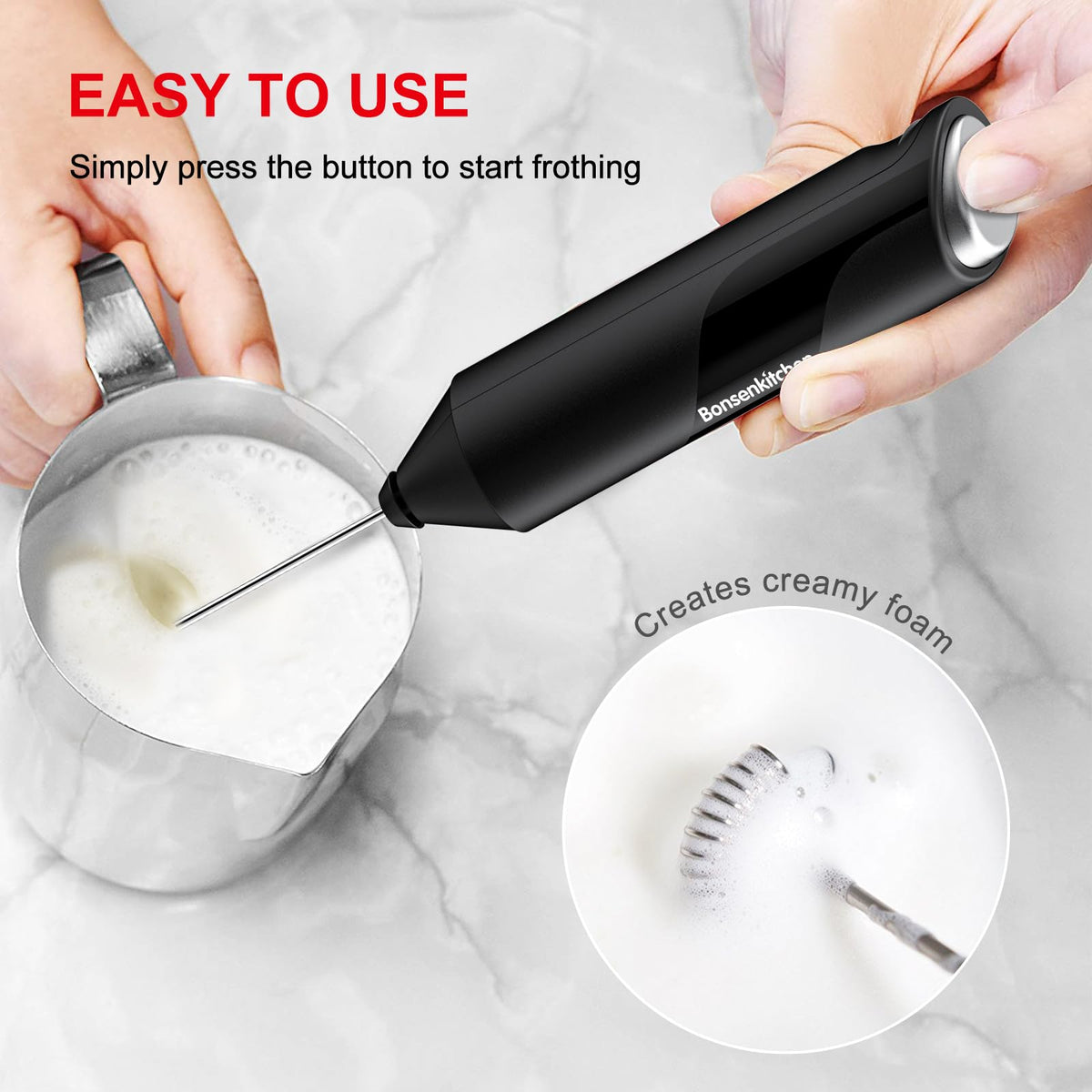 Battery Operated Black Milk Frother R3717