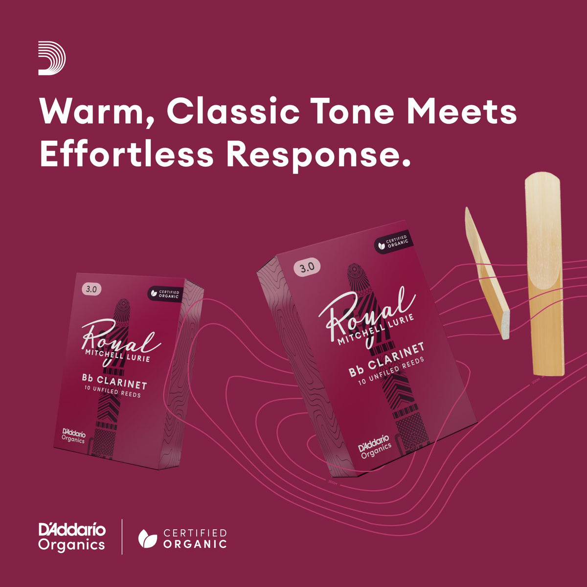 Bb Clarinet Reeds Strength 3.5, 10-Pack X20726