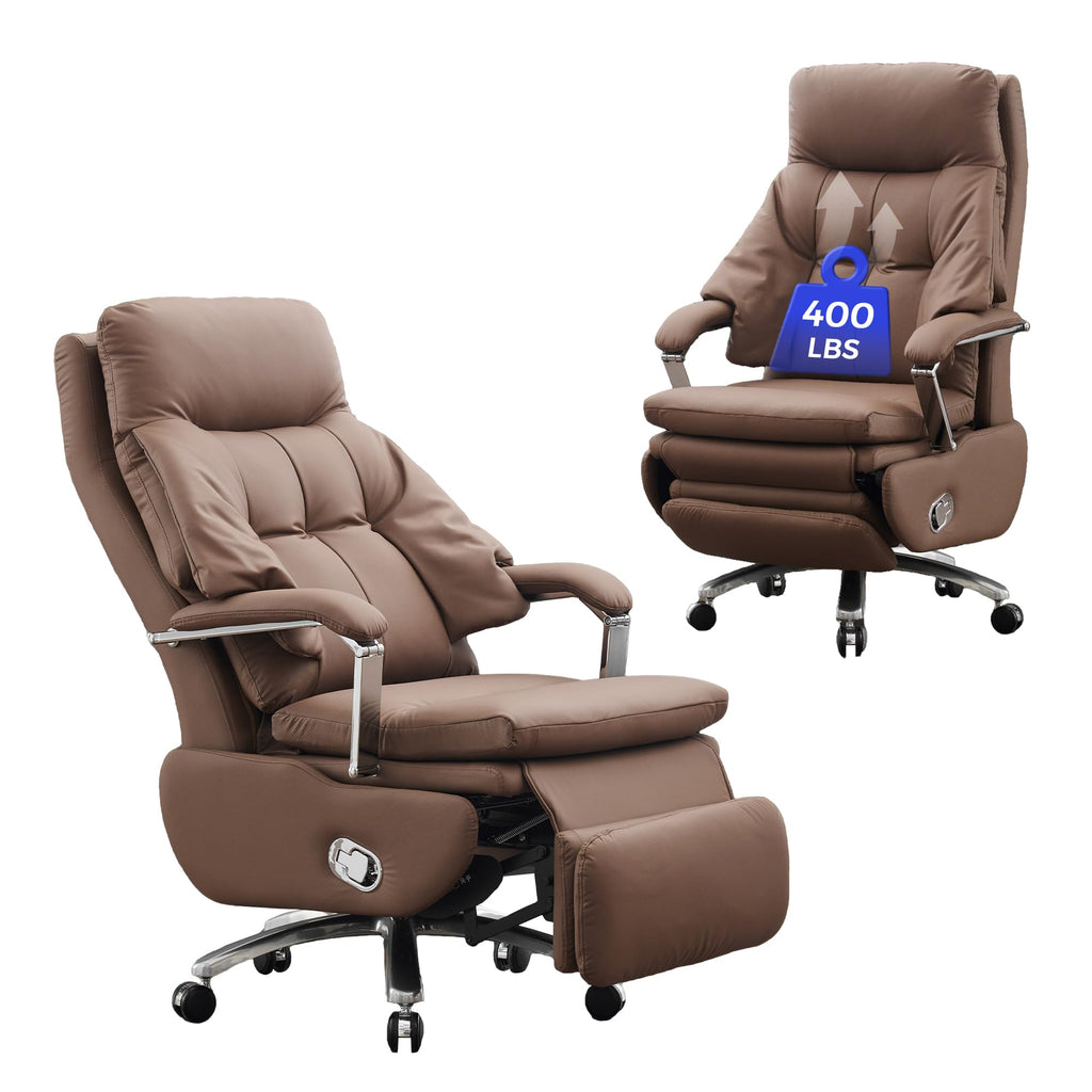 Brown PU Leather Recliner Chair with Footrest 400LBS X181