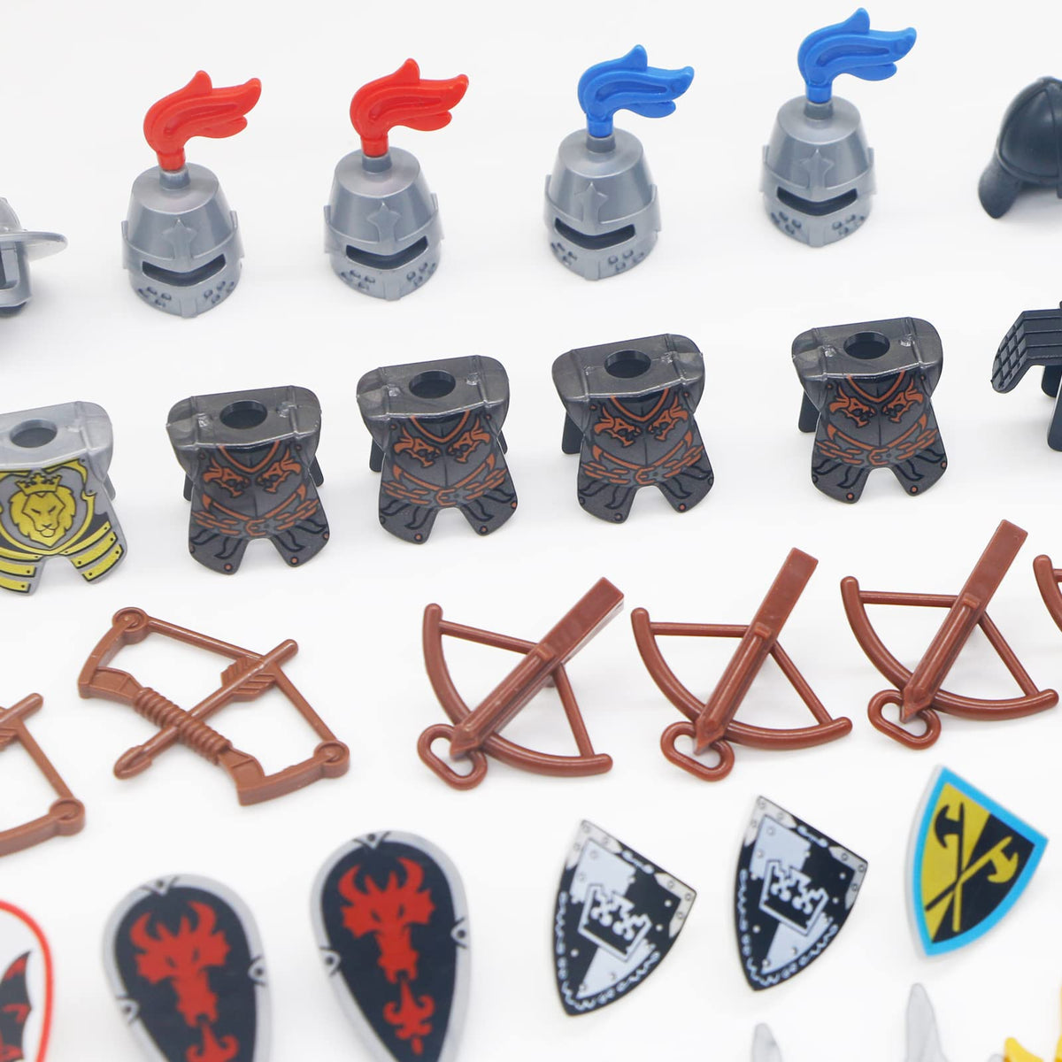 Building Block Medieval Weapon Armor Swords Helmet Horse V762