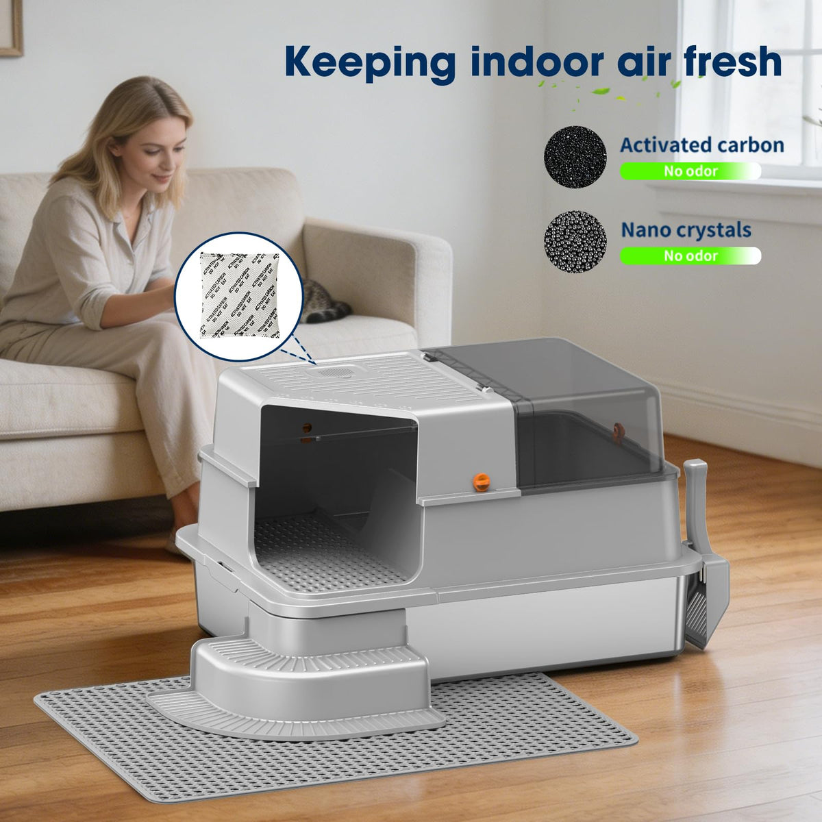 XXXL Stainless Steel Cat Litter Box with Lid X5210
