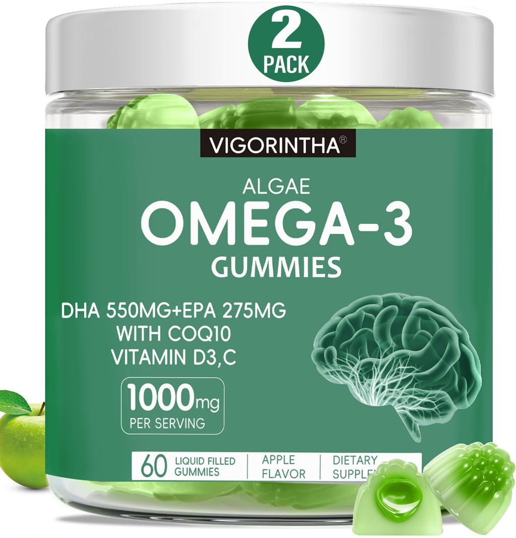 Vegan Omega-3 Algae Oil Softgels with DHA & EPA, 120 Softgels Q752896