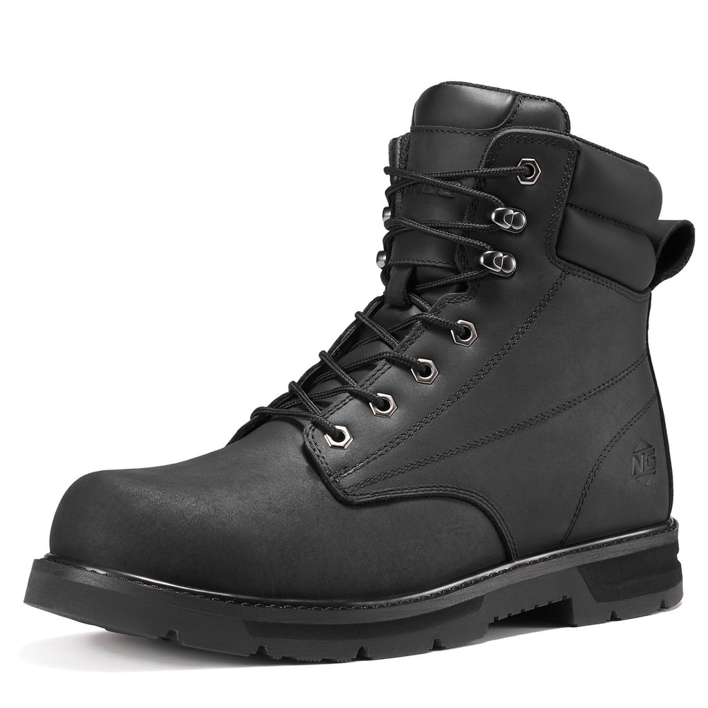 Water Resistant Crazy Horse Leather Steel Toe Work Boots C17574