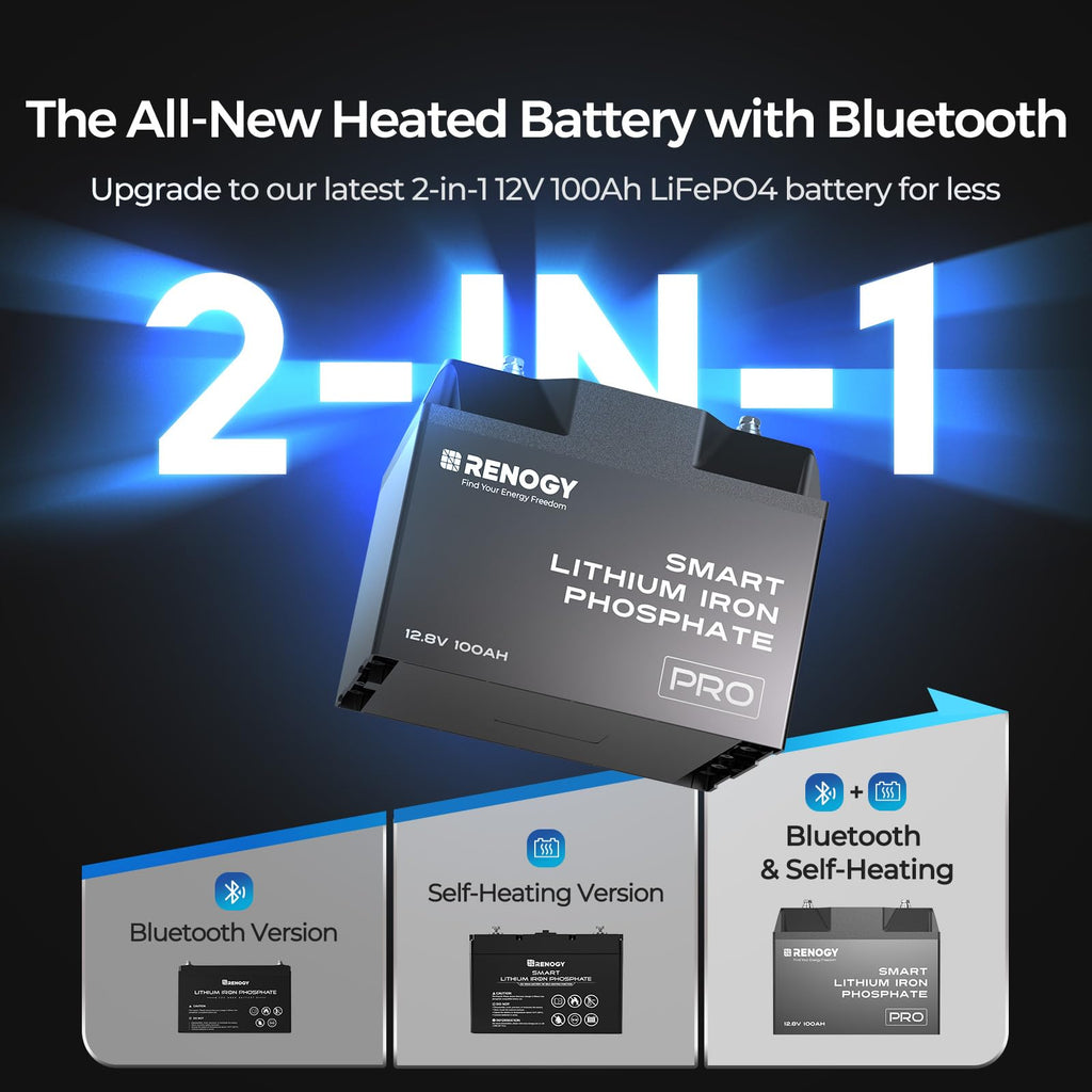 12V 100Ah Bluetooth Self-Heating Lithium LiFePO4 Deep Cycle Battery C32512