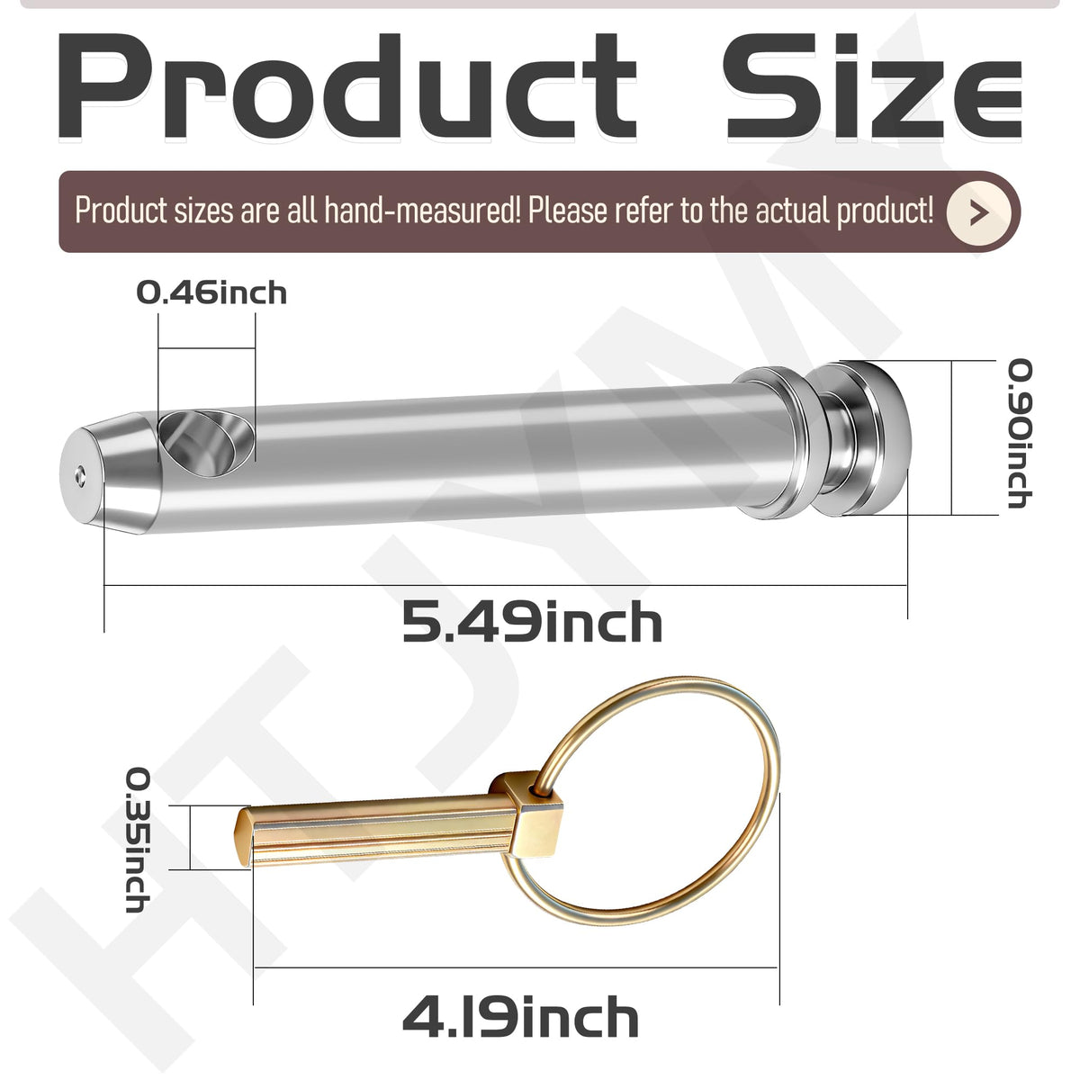 Cat 1 Top Link Pin Hitch Accessories, 4 Pack, 5-1/2, 3/4" Z643142