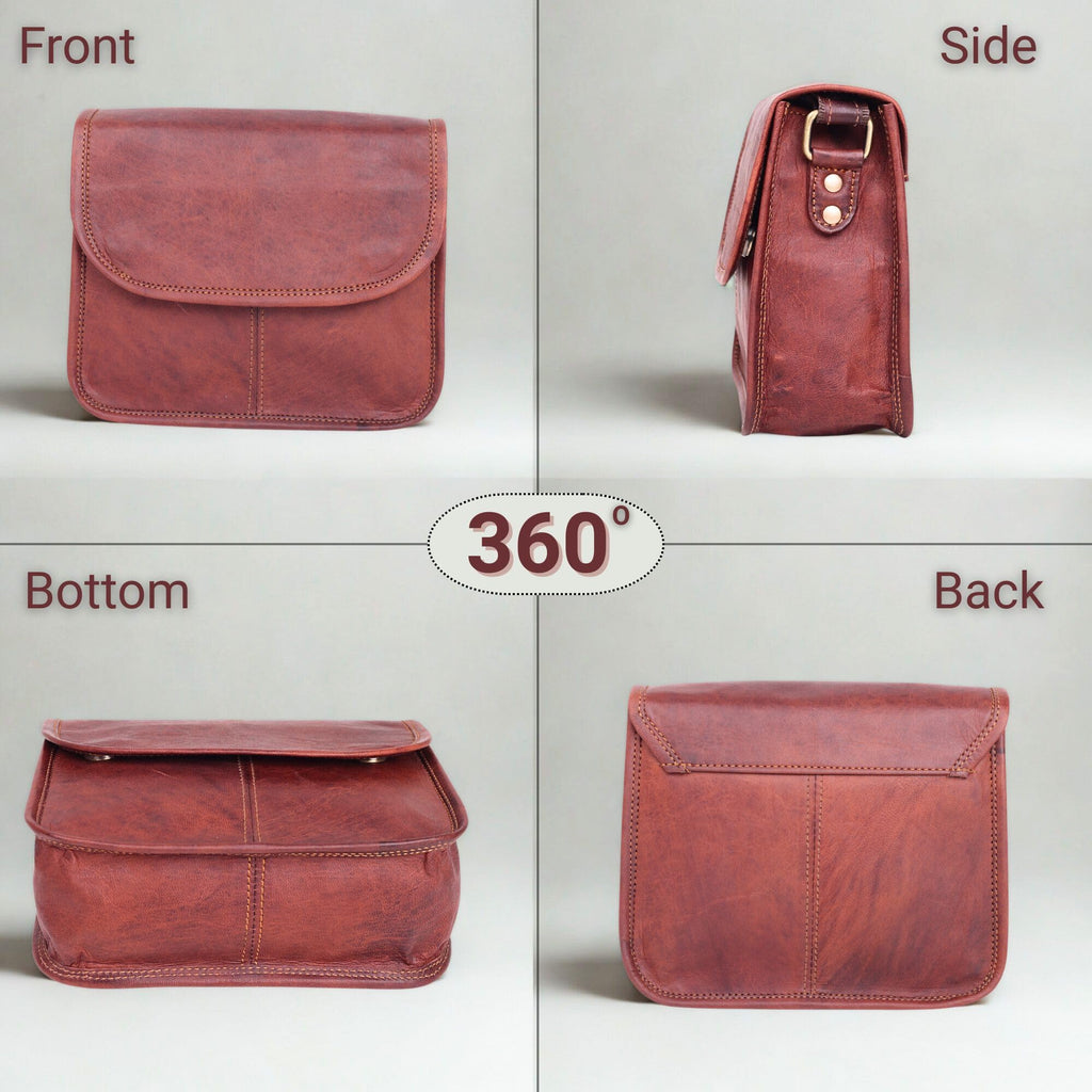 Brown Leather Crossbody Purse B9616